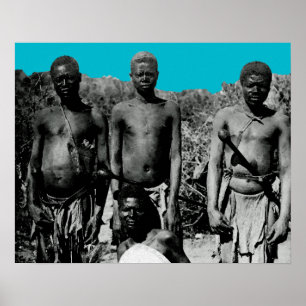 Vintage-Gesichter Afrikas Aquarell Schwarz-Weiß Poster
