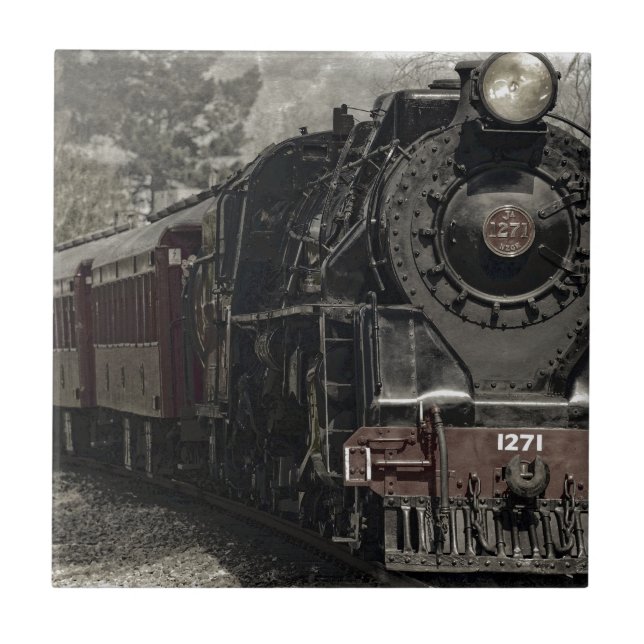 Vintage Gestaltung des Zuges Fliese (Vorderseite)