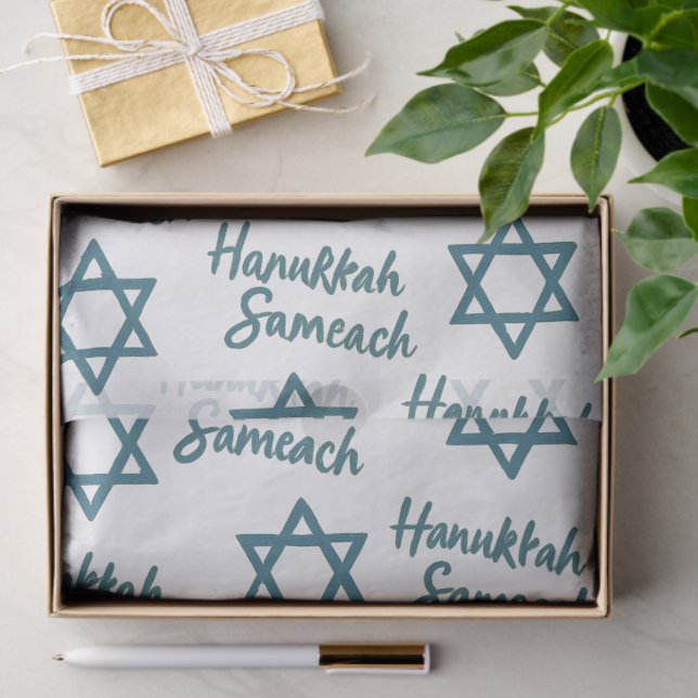 Vintage gestörte Hanukkah Sameach Seidenpapier (Geschenk)