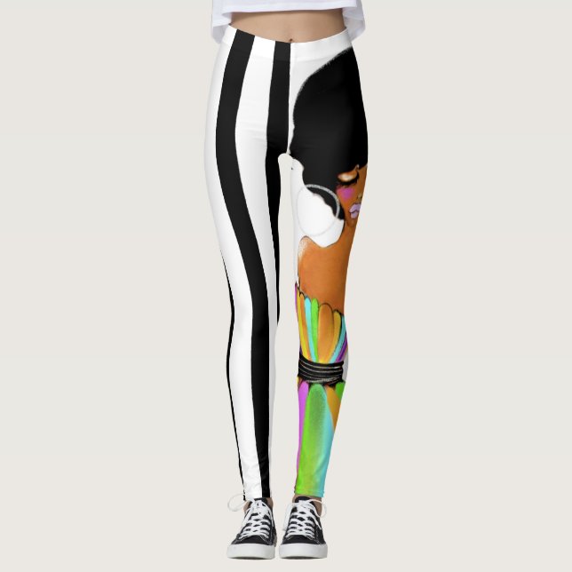 VINTAGE GESTREIFTE LEGGINGS (Vorderseite)