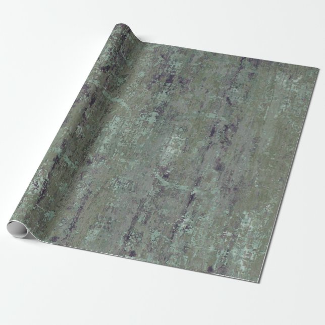 Vintage gestresste Abstrakte antike Fläche grün Geschenkpapier (Ungerollt)