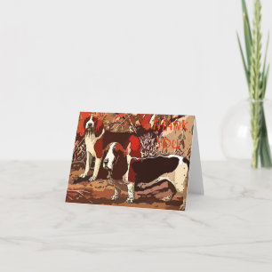Vintage gestrichene Beagles Danke Notizkarte