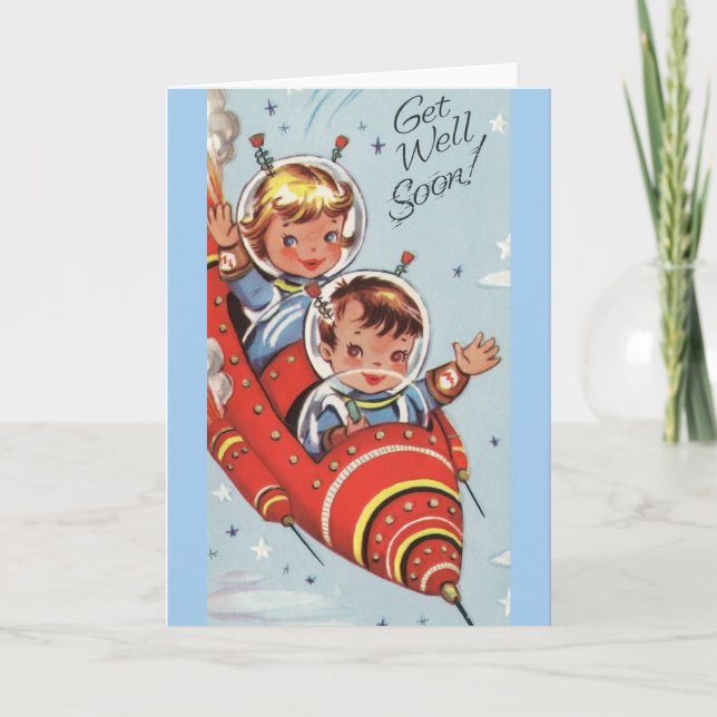 Vintage Get Well Soon Card Karte (Vorderseite)