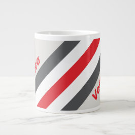 Vintage geteilte Flügelspitze Streifen mit Namen Jumbo-Tasse