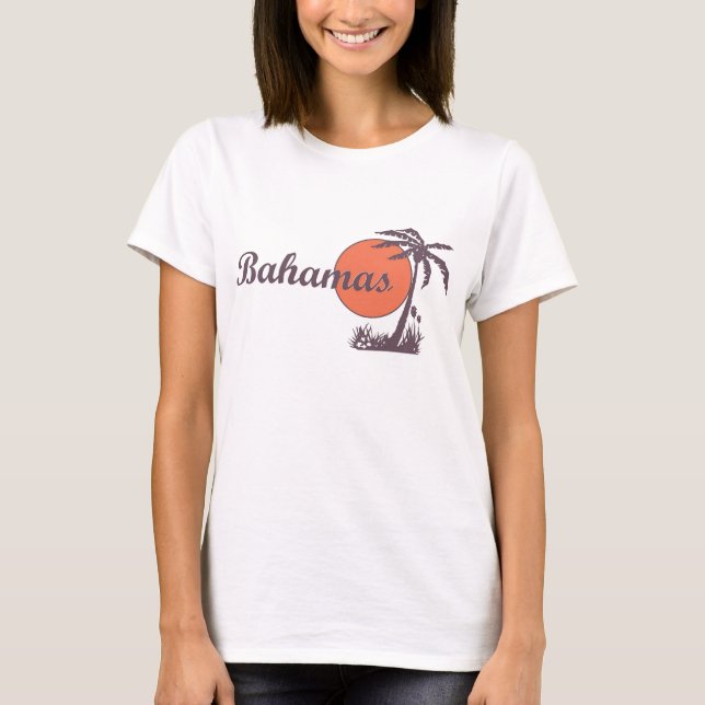Vintage getragene Damen T Bahamas T-Shirt (Vorderseite)