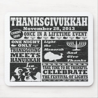 Vintage getragene Thanksgivukkah Mousepad