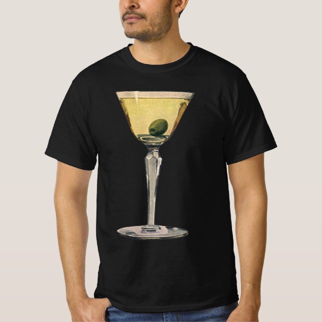 Vintage Getränke Getränke, Martini-Cocktail T-Shirt (Vorderseite)