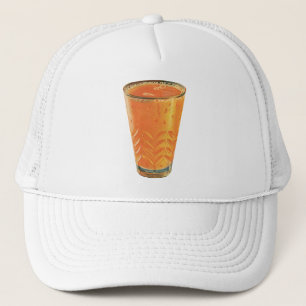 Vintage Getränke, Orangensaftglas - Frühstück Truckerkappe