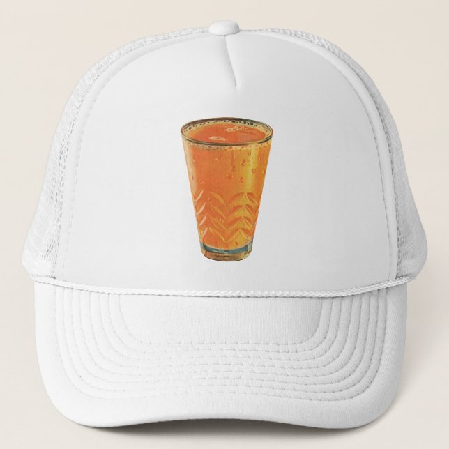 Vintage Getränke, Orangensaftglas - Frühstück Truckerkappe (Vorderseite)