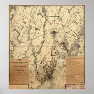 Vintage Gettysburger Schlachtfeldkarte (1898) Poster