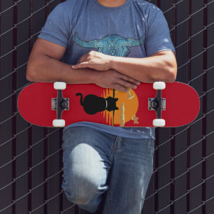 Vintage gewartet Katzenlandschaft Skateboard