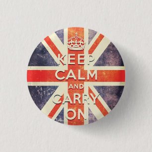 Vintage Gewerkschafts-Jackflagge behalten Ruhe und Button