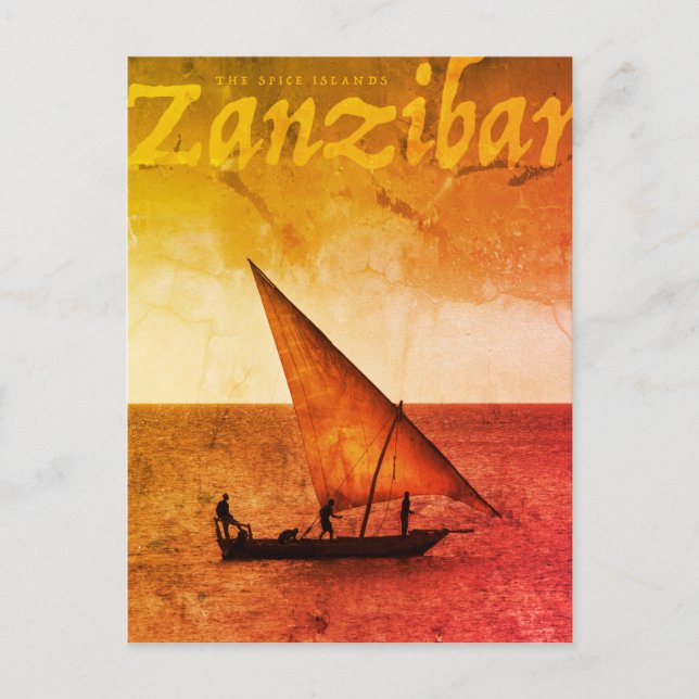 Vintage Gewürzinseln Sansibar Reisen Postkarte (Vorderseite)
