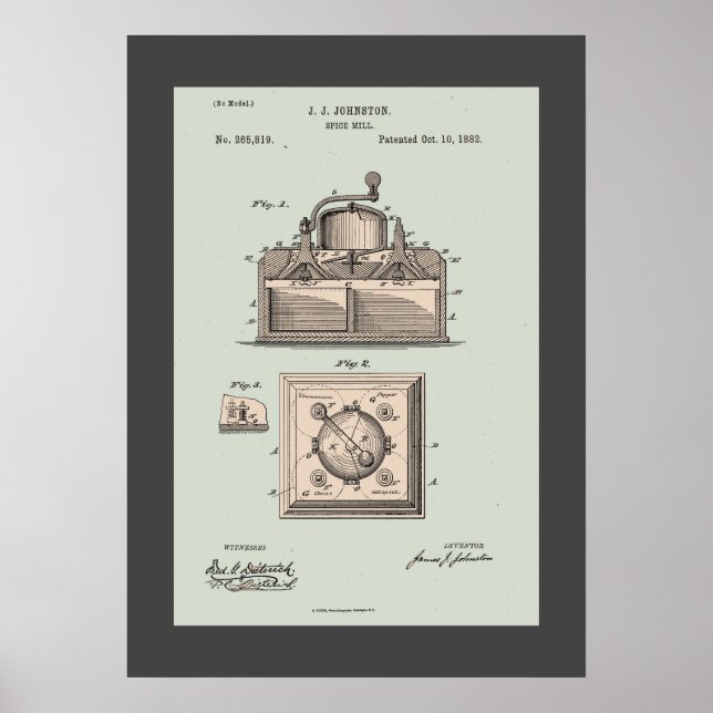 Vintage Gewürzmühle Poster (Vorne)
