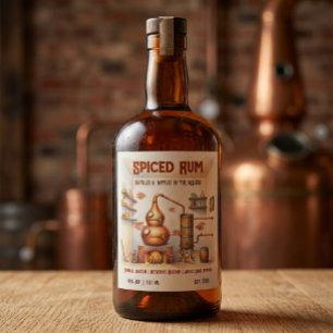 Vintage Gewürzter Rum Benutzerdefiniertes Destille Weinetikett