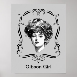 Vintage Gibson Girl Kunst  Poster