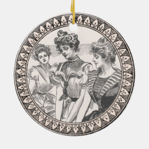 Vintage Gibson Girls Antique Illustration Keramikornament