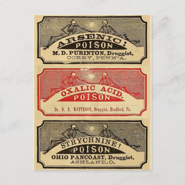 Vintage Giftkarte Postkarte (Vorderseite)