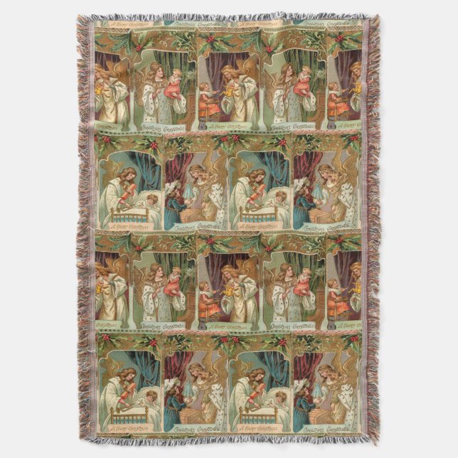 Vintage Gilded Angels, Kinder und Grüne Decke (Vorderseite Vertikal)