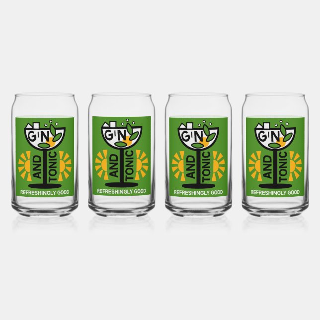 Vintage Gin- und Tonkunst Dosenglas (Vorderseite)