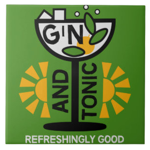 Vintage Gin- und Tonkunst Fliese