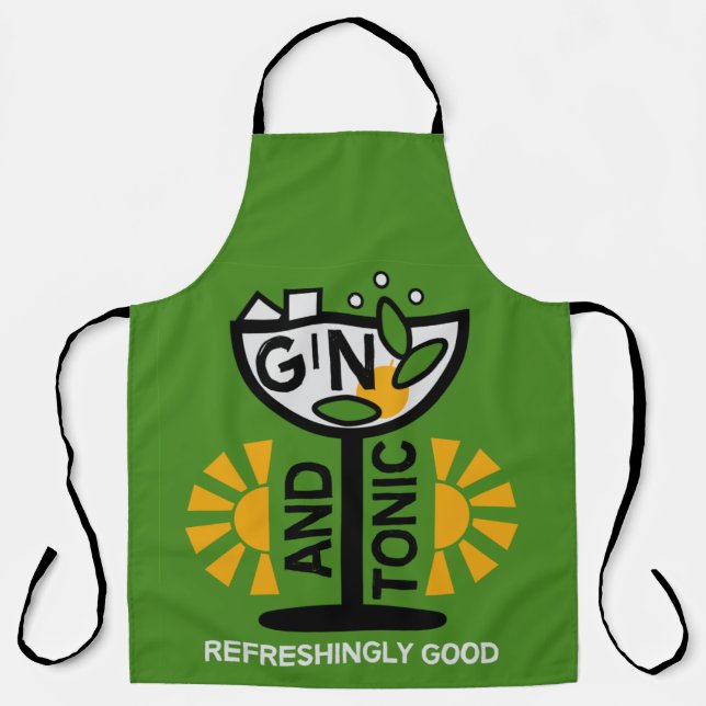 Vintage Gin- und Tonkunst Schürze (Vorderseite)