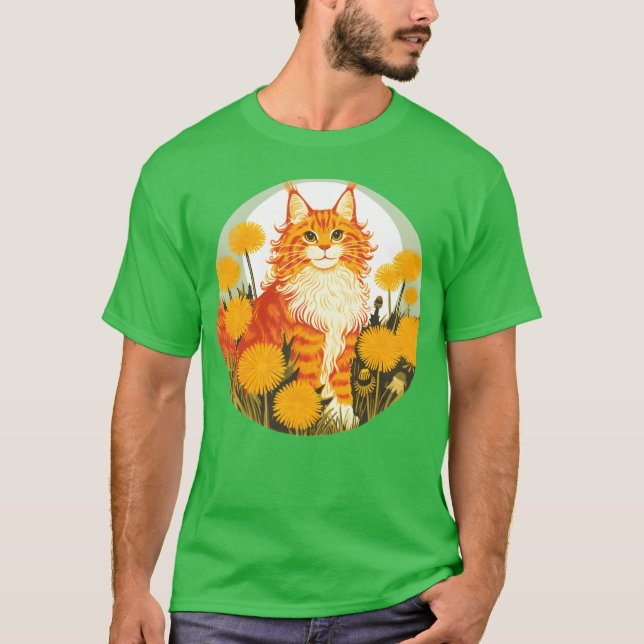 Vintage Ginger MaineCoon Cat boy T-Shirt (Vorderseite)