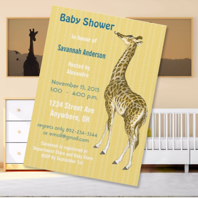 Vintage Giraffe Baby Boy Shower Einladungen (Von Creator hochgeladen)