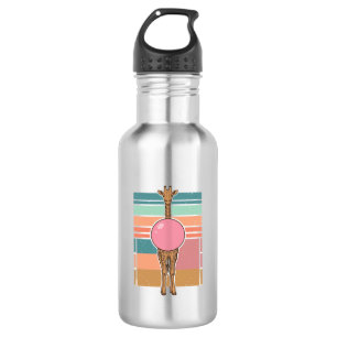 Vintage-Giraffe-Bubblegum-Gravur-Shirt-Design_1 Edelstahlflasche