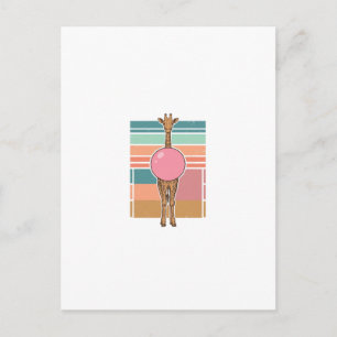 Vintage-Giraffe-Bubblegum-Gravur-Shirt-Design_1 Postkarte