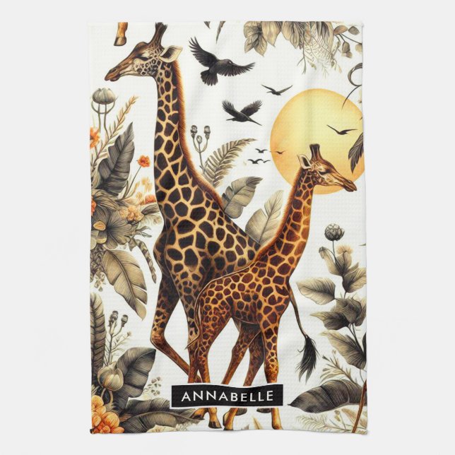Vintage Giraffe Geschirrtuch (Vertikal)