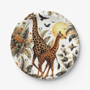 Vintage Giraffe Pappteller