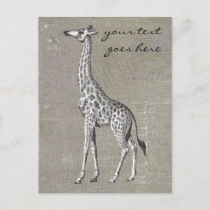 Vintage Giraffe Postkarte