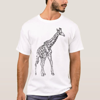 Vintage Giraffe Sketch T - Shirt - Artistic Wildli