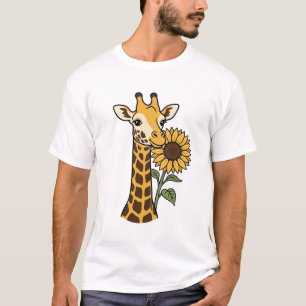 Vintage-Giraffe-Sonnenblume-Vektordesign_1 T-Shirt