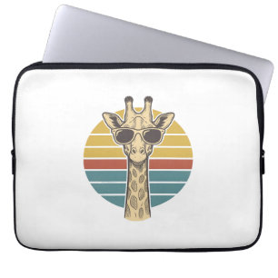 Vintage-Giraffe-Sonnenbrille Retro-Sonnenuntergang Laptopschutzhülle