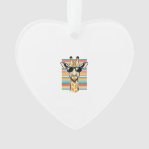 Vintage-Giraffe-Sonnenbrille Retro-Streifen-Vektor Ornament