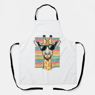 Vintage-Giraffe-Sonnenbrille Retro-Streifen-Vektor Schürze