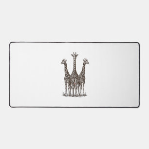 Vintage-Giraffe-Sonnenuntergang-Gravur-Safari-Shir Schreibtischunterlage