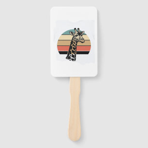 Vintage-Giraffe-Sonnenuntergang-Safari-Vector-Shir Fächer