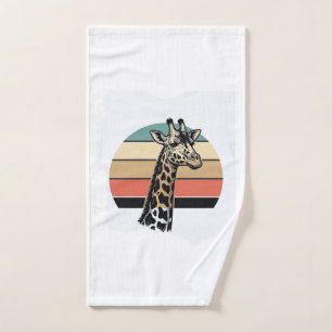Vintage-Giraffe-Sonnenuntergang-Safari-Vector-Shir Handtuch