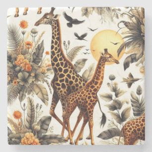 Vintage Giraffe Steinuntersetzer