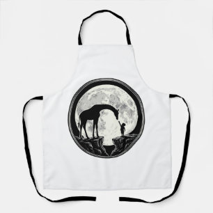 Vintage-Giraffe-und-Kind-Mond-Silhouette-Shirt_1 Schürze