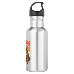 Vintage-Giraffen-Kopf Retro-Sonnenuntergang-Vektor Edelstahlflasche