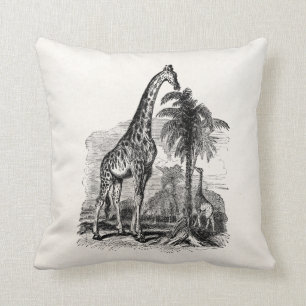 Vintage Giraffen-personalisierte Tierillustration Kissen