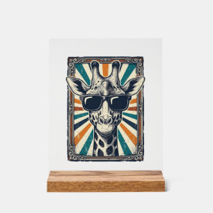 Vintage-Giraffen-Sonnenbrille Acrylschild