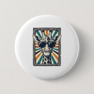Vintage-Giraffen-Sonnenbrille Button
