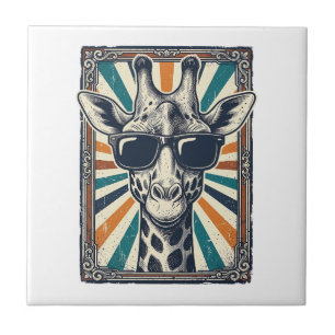 Vintage-Giraffen-Sonnenbrille Fliese