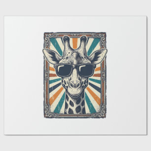 Vintage-Giraffen-Sonnenbrille Geschenkpapier