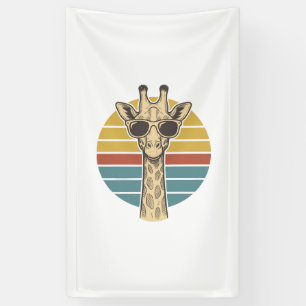 Vintage-Giraffen-Sonnenbrille Retro-Sonnenuntergan Banner